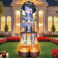 Memorial Day Inflatables Outdoor Decorations 6FT 4th July Inflatable Soldier ...