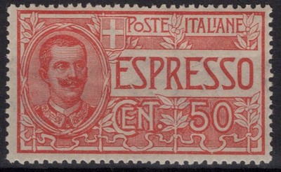 KINGDOM OF ITALY 1920 ESPRESSO 50 CENTS N.4 G.I MNH** CENTERED