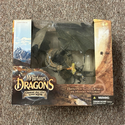 McFarlane Dragons Quest Lost King Berserker Dragon vs Human Attacker box wear
