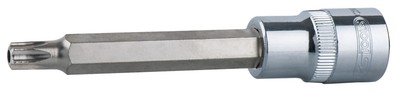 KS Tools 918.1747 1/2'' CHROMEplus Bit-Stecknuss Torx mit Stirnlochbohrung,lang,