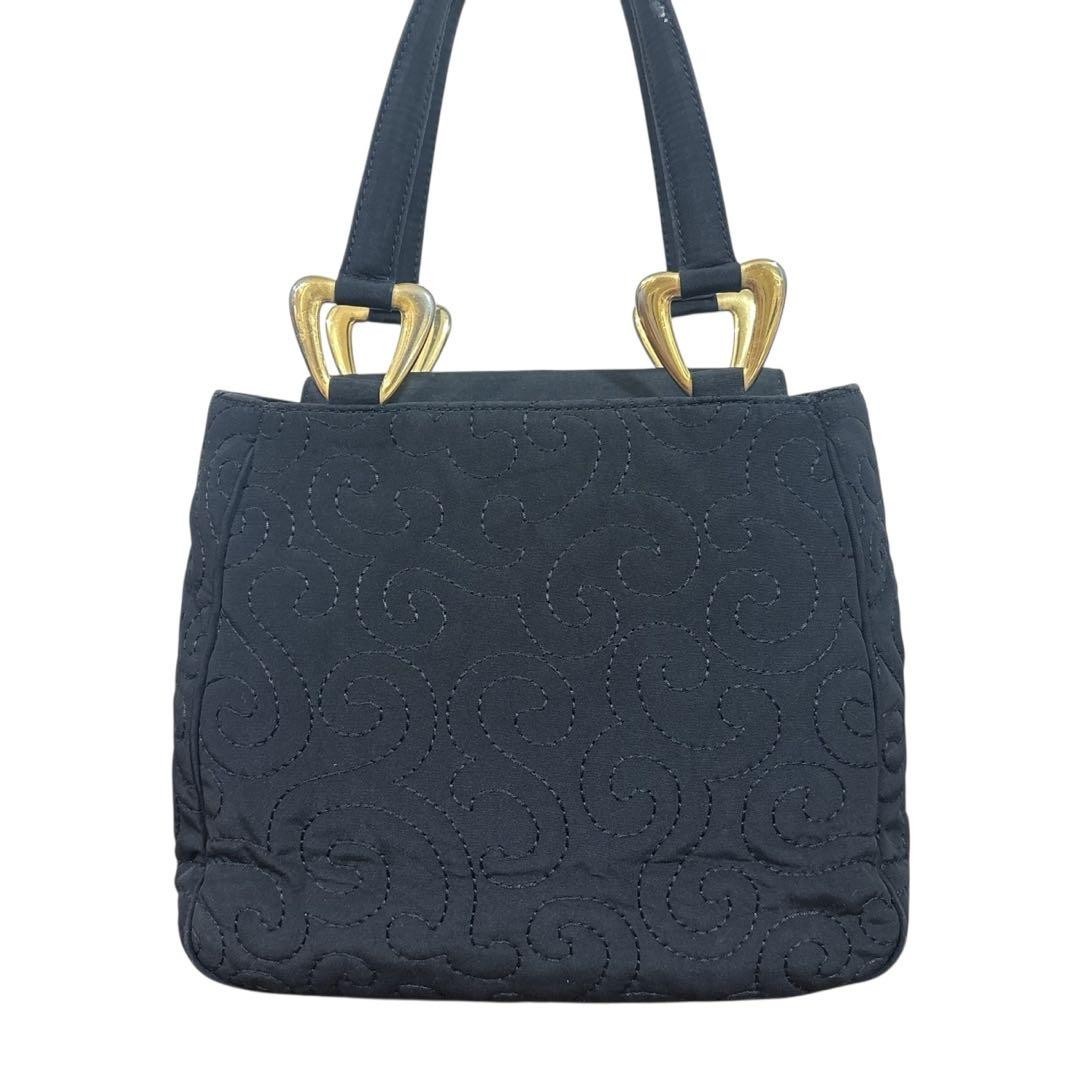 Borsa donna Yves Saint Laurent YSL tote bag borsetta arabesca tela pelle nera