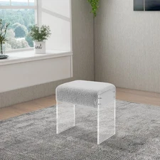 Makeup Stool Modern Minimalist Acrylic Chair Multi-functional Vanity w/ Cushion