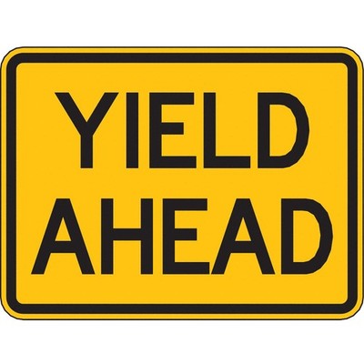 LYLE W3-2P-24HA Yield Ahead Traffic Sign,18'' x 24'' 3PMX2
