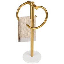 19 inch Brushed Gold Double Towel Holder Stand, Hand Towel Bar Bathroom Vanit...