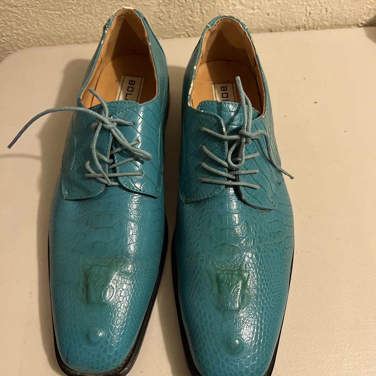 Bolano Mens Dress Shoes 451-025 Turquoise Preowned