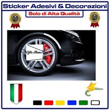 4 ADESIVI IN VINILE PER PINZE AUTO LOGO ALFA ROMEO 2 ANTERIORI + 2 POSTERIORI