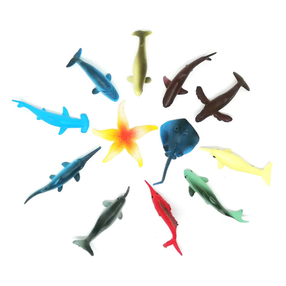 12 Pcs Tropical Fish Toys Kids Educational Toys Fish Toys Plastic Fish