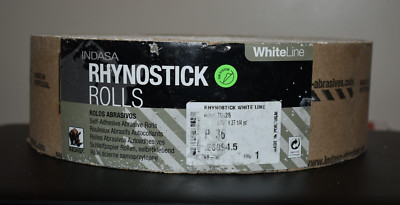 Rhynostick White Line P 36 Grit Sandpaper Roll Self Adhesive 2.75'' X 27.25 Yd