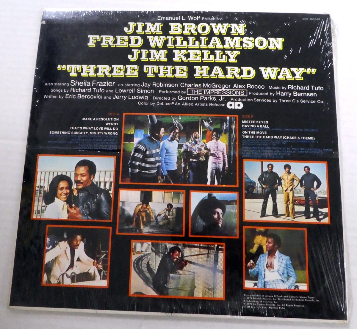 奇跡未開封 The Impressions Three The Hard Way THREE The HARD WAY Soundtrack LP The Impressions SEALED 1974, Cut