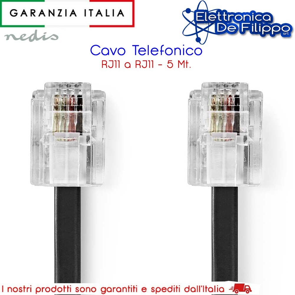 Cavo telefono piatto RJ11 6p/4C 5 m bianco - OBI Italia