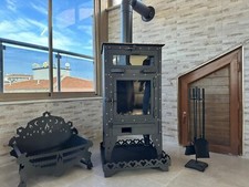 Estufa de Leña Artesanal con Horno Chimenea Calentador Diseño Rústico Listo para Multicombustible