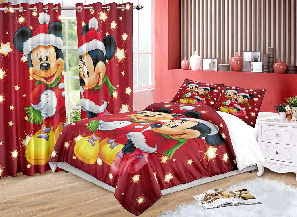 Minnie mouse curtains hotsell and bed sets