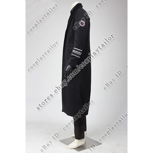 Star Wars Cosplay La Fuerza General Disfraz Uniforme Trinchera Abrigo Negro Halloween  Foto 4 de 4
