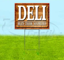DELI 18x24 Yard Sign WITH STAKE Corrugated Bandit BUSINESS CUISINE SANDWICHES