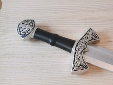 38  Latex Crusader Sword Excalibur Large Double Sides Hilt Cosplay Larping Toy