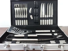 Deluxe Barbeque Set Stainless Steel Utensils Camping Cooking Outdoors Picnic BBQ