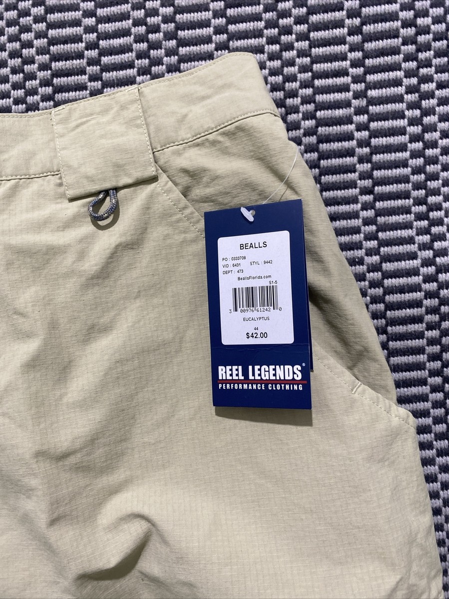 Reel Legends Tarpon Mens Cargo fishing Short Size 44 Khaki beige nylon  blend NWT