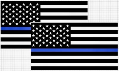 THIN BLUE. FLAG STICKER, 2 flag pack, various sizes, USA