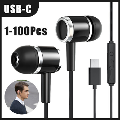 USB C Type C Wired Headset Headphone Earbuds for Samsung Galaxy Note 20 S23 S22