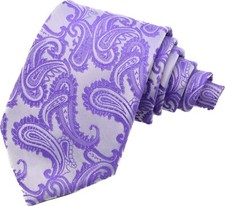 New Classic Paisley Floral Purple JACQUARD WOVEN 100 Silk Men's Tie Necktie