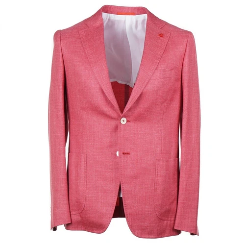 Isaia Pink Melange 'Aqua Summertime' Wool-Silk-Linen Sport Coat 38R (Eu 48) NWT