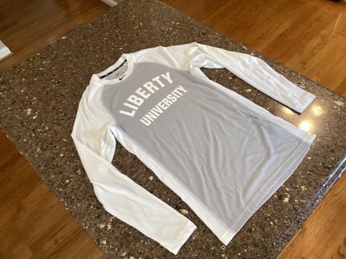 Liberty University Nike DriFit Shirt Women’s size Small long sleeve Gray/ White - Picture 7 of 12