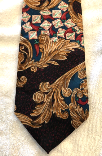 Tabasco Men's Tie 100% Silk - Picture 2 of 7
