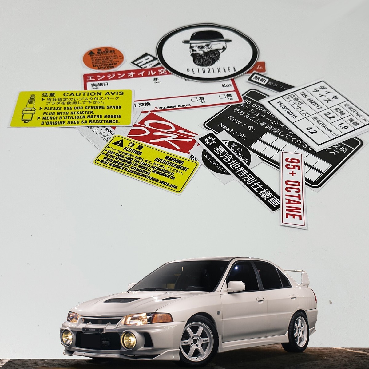 Mitsubishi Evo 4 Lancer Evolation Car Warning Caution Engine