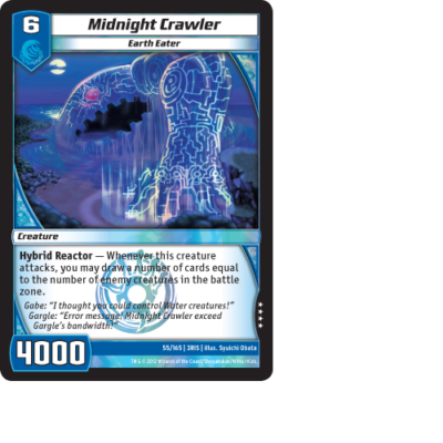 Kaijudo X3 MIDNIGHT CRAWLER Very Rare Foil #55/165 3RIS Rise Duel