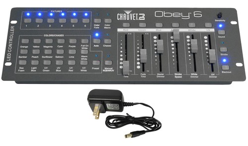 Chauvet DJ Obey 6 Compact Universal 6 Channel DMX DJ MIDI FX Controller+Backpack - Picture 2 of 12