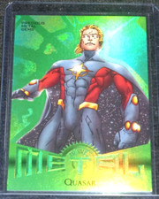 2023 UD SKYBOX MARVEL METAL UNIVERSE AVENGERS RETRO QUASAR R-15 GREEN PMG #D/10