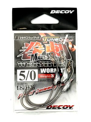 Decoy Worm 130 Makisasu Weighted Hook Side 5/0 Soft Plastic and Worm Hook