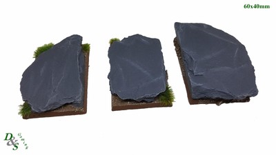 Resin Scenic Bases 60x40mm Slate Rocky Outcrops Sigmar Monster Cavalry