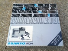 ---Vtg 1980s Sanyo stereo model M6060   original box  insert  manual   as is