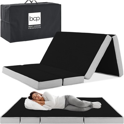 Best Choice Products 4in Portable Queen-Size Mattress Folding Mattress Topper