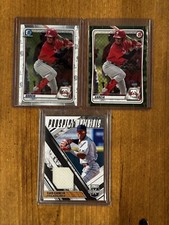 Luis Garcia 2020 Bowman Chrome Prospect Lot w/ Patch Philadelphia Phillies (3)