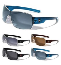 KHAN ONE PIECE SHIELD LENS WRAP AROUND SPORT SUNGLASSES RETRO DESIGNER FASHION