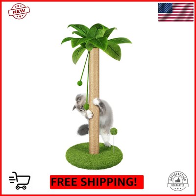 Cat Scratching Post, 31'' Tall Scratch Tree with Premium Sisal Rope, Two Inter...
