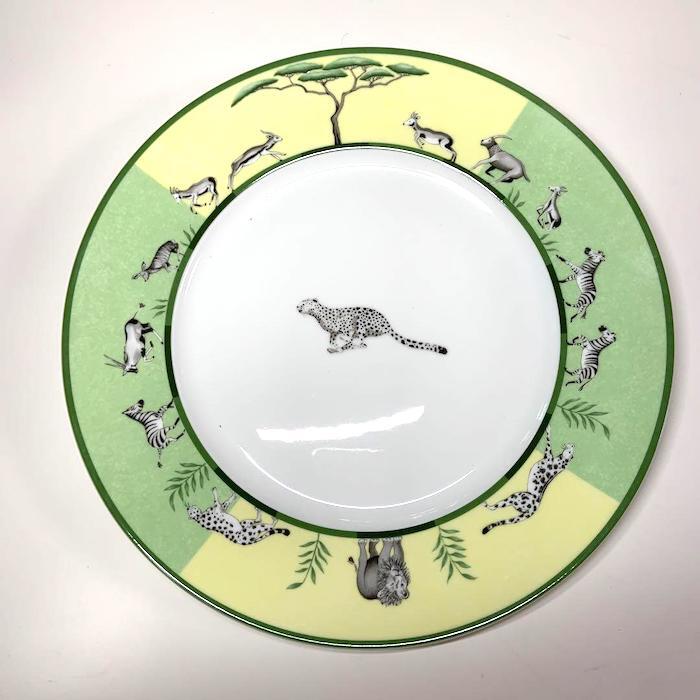 Hermes Africa Dinner Plate Green Cheetah Animal Tableware Hermes Africa Dinner Plate Green Cheetah Animal Tableware