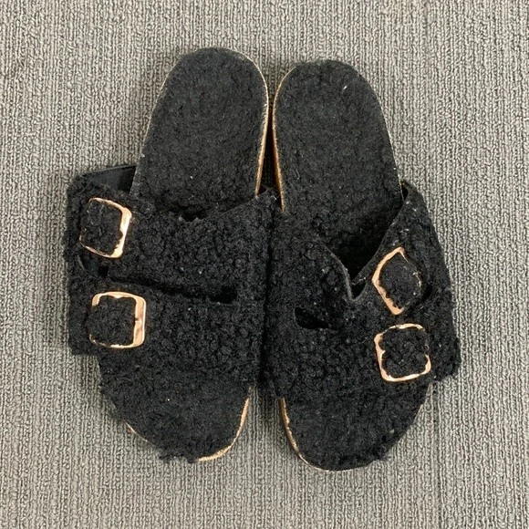 Sandalias Bamboo Defeat-75 Deslizables Plantillas Para Mujer Talla 7 Negro Piel Sintética Foto 3 de 4