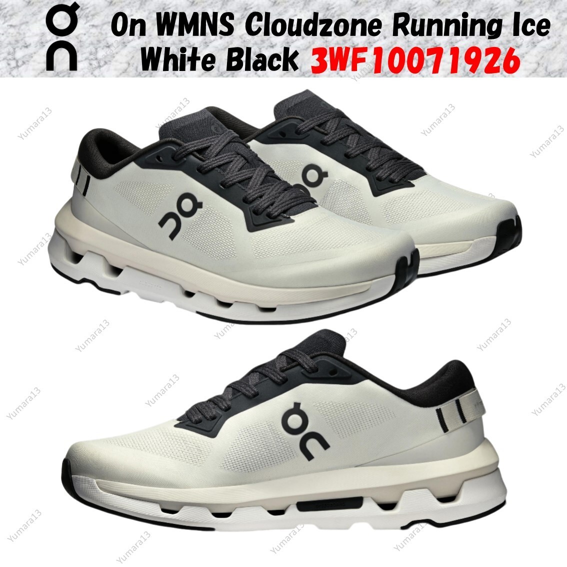 On WMNS Cloudzone Running Ice White Black 3WF10071926