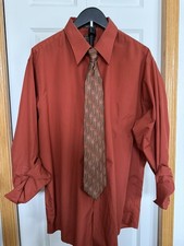Arrow Mens Dress Shirt Tie Burnt Orange XL 17 32/33