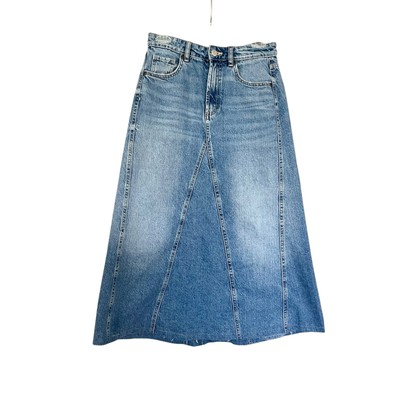 Zara Blue Denim A-Line Jean Midi Skirt Women’s Size Small