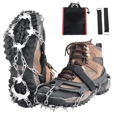 TRIWONDER Crampons Ice Cleats Traction Snow Grips for Boots Shoes 18 Spikes