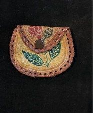 Vintage Leather Handmade Coin Pouch From India