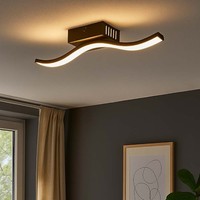 Deckenleuchte Deckenlampe Schlafzimmerleuchte Schwarz 1 Flammig Wellen Led