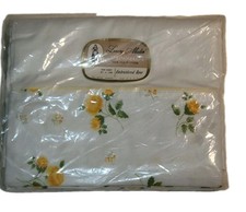 Raro lenzuolo vintage lusso mussola ricamato rosa 100% cotone fine 81x108 damigella