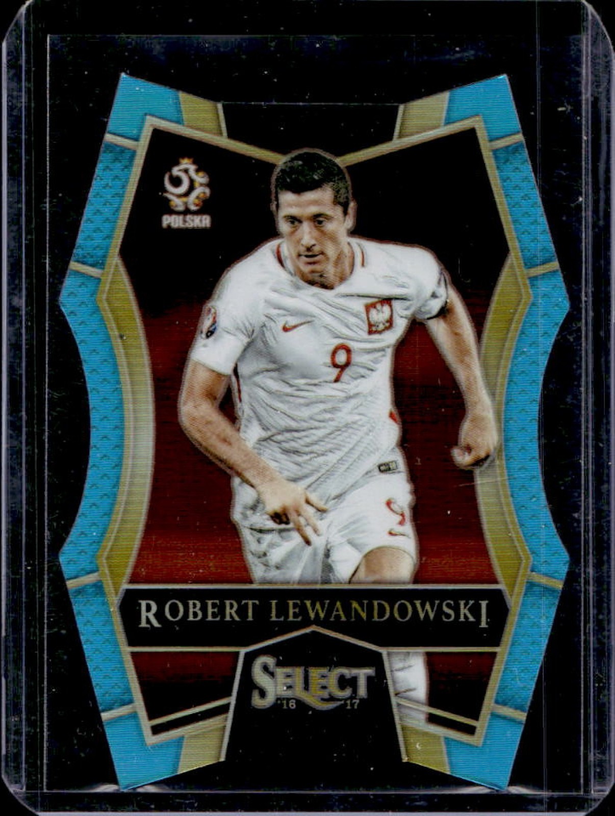 2016 Panini Select Robert Lewandowski Light Blue Die Cut Mezzanine #/249 Poland