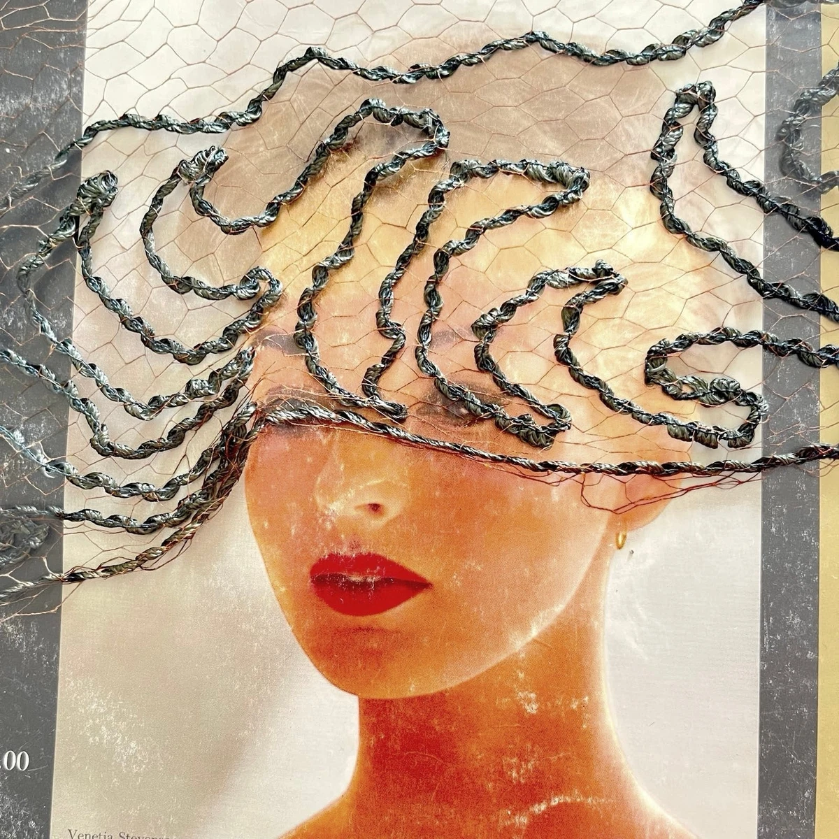 Hand Stitched Birdcage Net Veil 1940s Silk Fascinator Hat  display picture 1