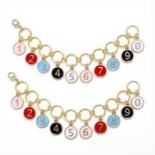 KGCGJVB 2Pcs Stitch Markers for Knitting Flat Round Numbered Row Counter Chain